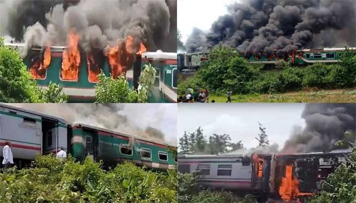 ট্রেনে ভয়াবহ আগুন, সিলেটের সঙ্গে রেল যোগাযোগ বন্ধ